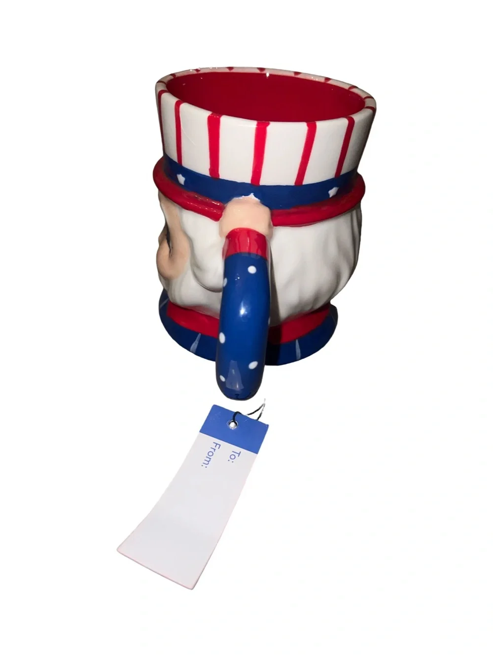 JOHANNA PARKER PATRIOTIC UNCLE SAM COFFEE MUG USA 4TH OF JULY STARS & STRIPES